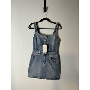 NEW HIDDEN LOS ANGELES Roxy Skirt Denim Overalls Medium Wash Sz: S NWT